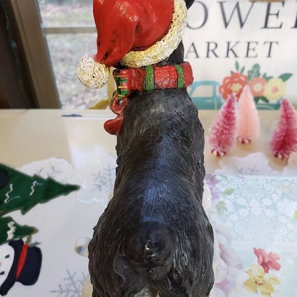 Adorable Vintage Scotty Dog Christmas Stocking Hanger Resin RARE Scottish - Picture 10 of 11
